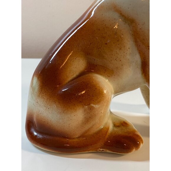 Bassett Hound Dog Vintage Glazed Ceramic Sitting Figurine Unmarked - Picture 16 of 16